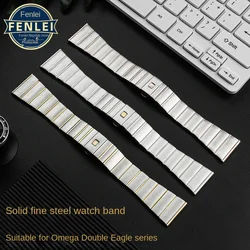 For Omega Double Eagle Steel Strap Constellation Series Bracelet Men's and Women's Watch band Metal Accessories 17MM 23MM 25MM