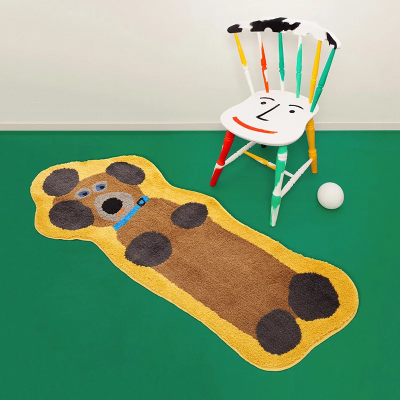 

Cartoon Cute Bear Shape Carpets Popular Bedside Floor Mat Living Room Decoration Bedroom Parlor Children Room Kids Play Area Rug