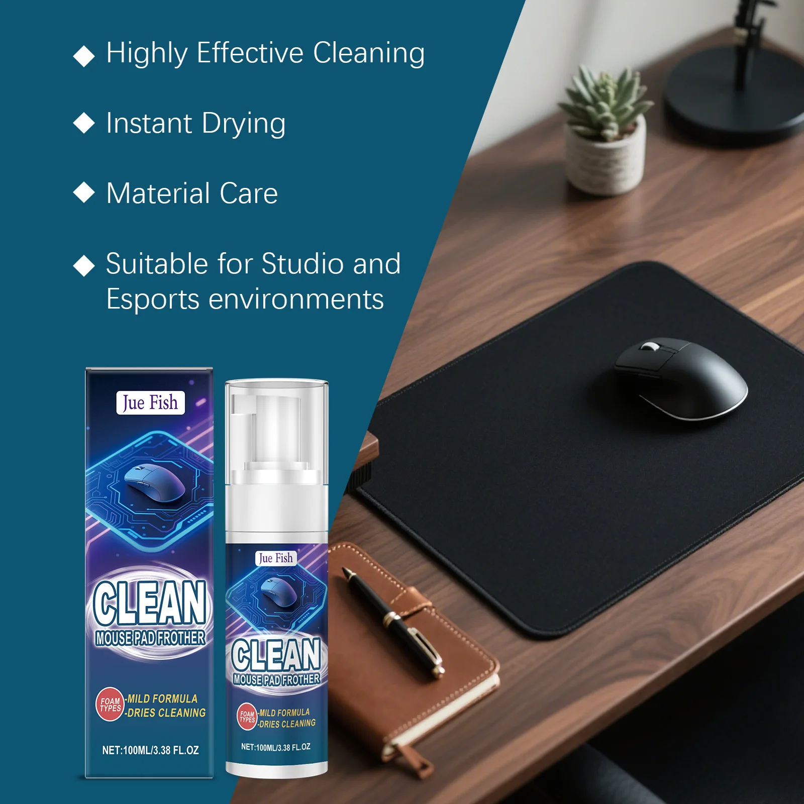 

Mouse Pad Cleaner Quick-Drying Stain Remover For Keyboards Data Cables Table Mats Office Use a Household Cleaning Essential