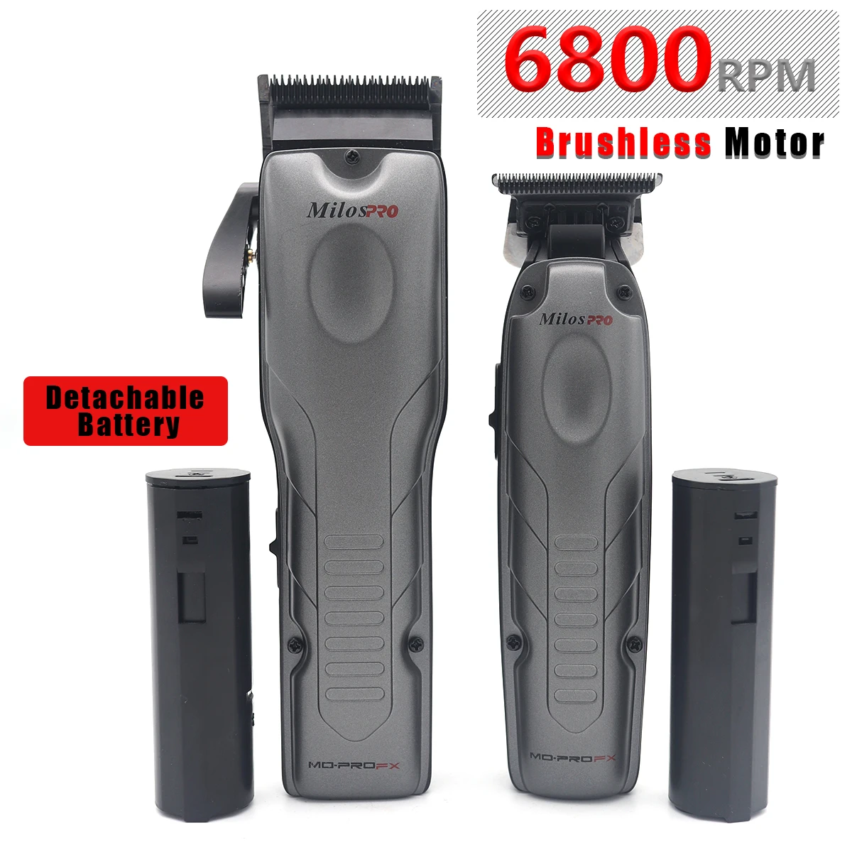 ميلوس برو المهنية فرش السيارات 6800 دورة في الدقيقة DLC شفرات مقص الشعر مع 2 بطارية قابلة للاستبدال صالون الشعر النفط رئيس المتقلب