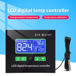 LCD Digital Temperature Controller Digital Thermostat Temperature Conditioning Controller with NTC Thermal Probe ZFX-W2141