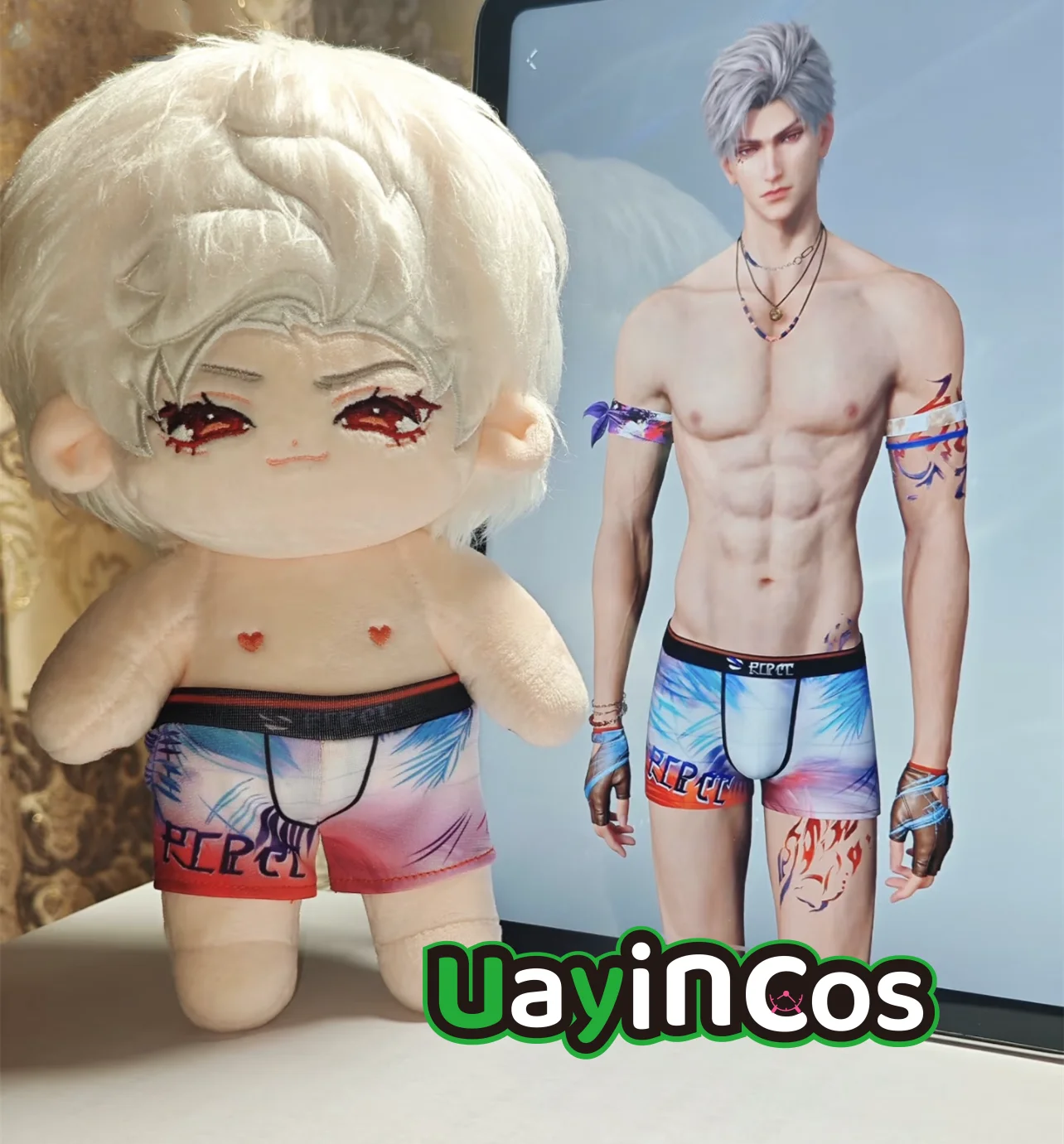 In Stock 20cm Doll Clothes Love and Deepspace Sylus Rafayel Zayne Caleb Swimming Trunks Seaside Beach Suit Plushies Doll Anime