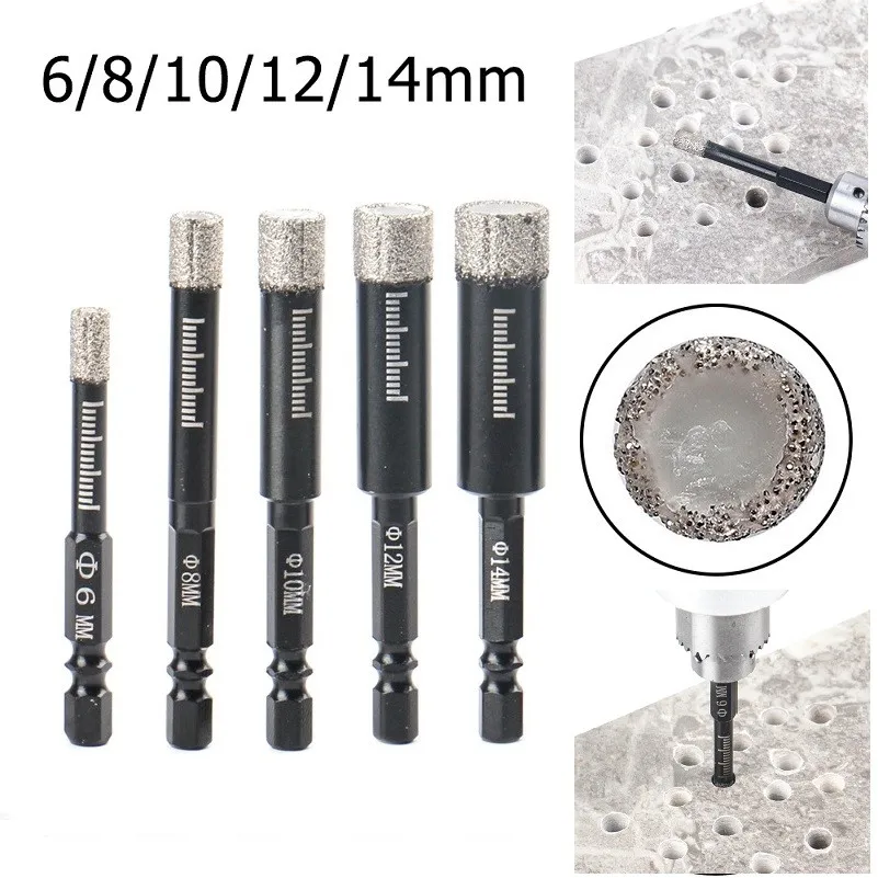 

1/4inch Hex Shank Brazed Dry Ceramic Tile Drill Bits Marble Granite Vitrified Tile Hole Opener Diamond Drill Bit Hole Cutter