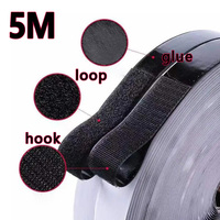 5M Self-Adhesive Hook & Loop Tape Heavy Duty Nylon Fabric Fastener Strips for Home DIY Crafts Sewing Reusable Strong Sticky Back