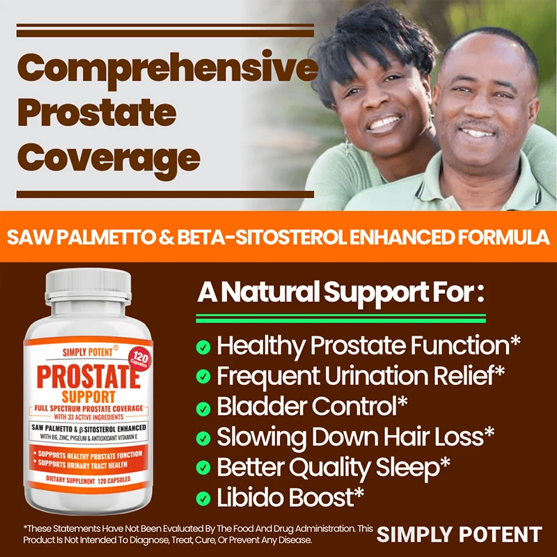 Contains 33 Active Ingredients in Capsules To Support Healthy Prostate Function, Urinary Tract Health