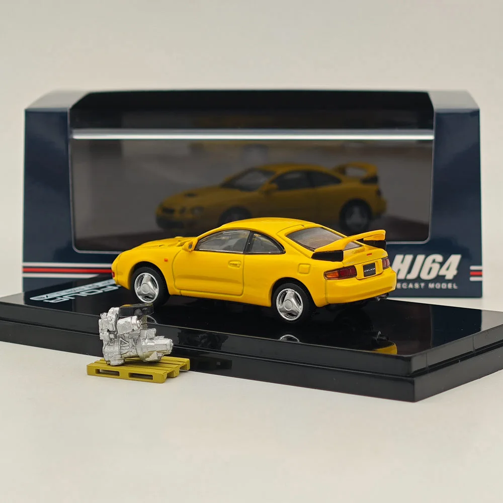 Hobby Japão 1:64 para CELICA GT-FOUR WRC Edition (ST205) com motor amarelo HJ 641064 Coleção de carros de modelos fundidos a AY