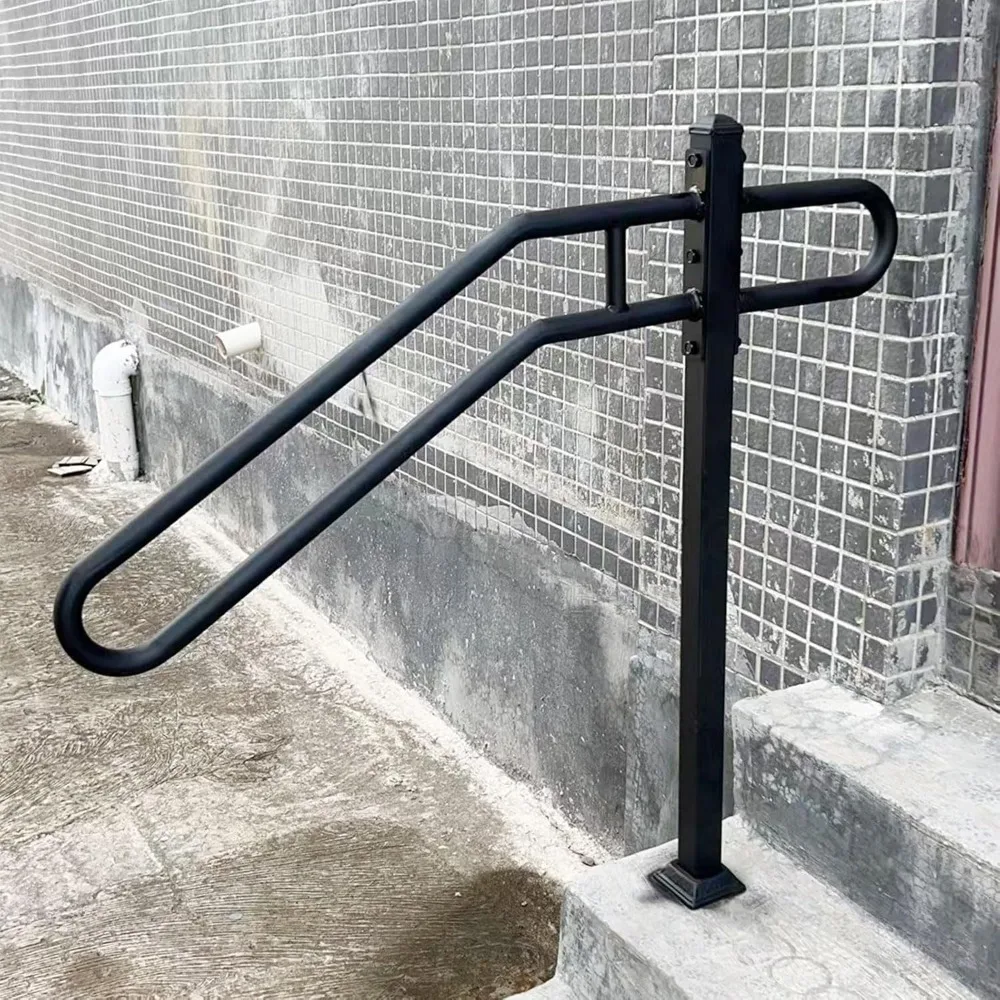 درابزين من الحديد المطاوع في الهواء الطلق لعدد 1-3 خطوات، درابزين الدرج، درابزين المرآب، تصميم متين وأنيق #6