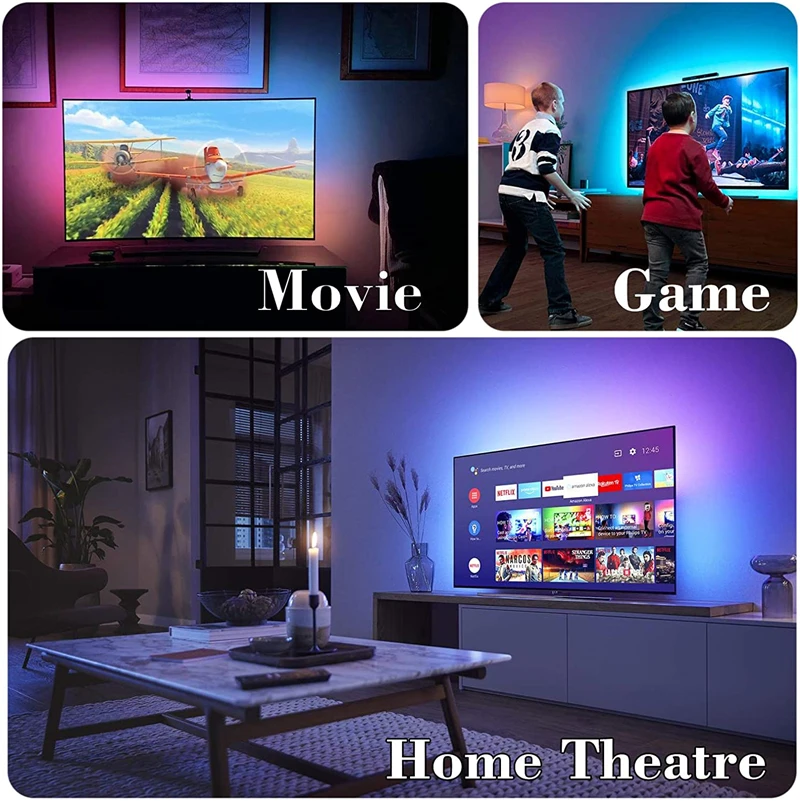 Tv Backlight Lighting 30Leds/M Rgb Led Strips With 44 Keys Remote Control Diy Colors Tv Led For 55 Inch Tv Ambient Lighting Kit