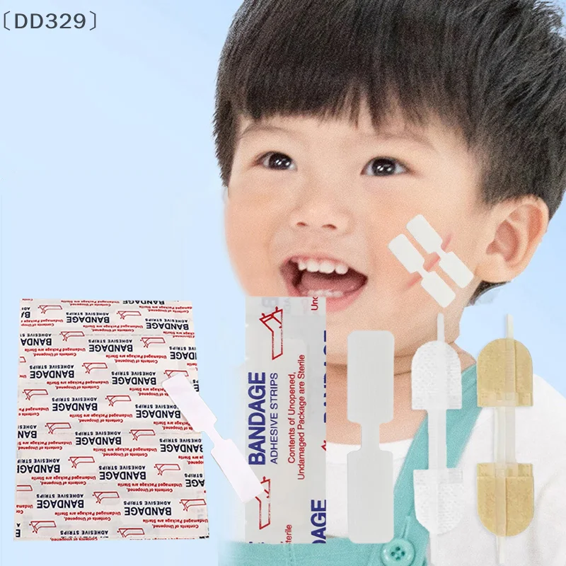 〔DD329〕1/3/10/50 Patches Butterfly Closure Bandage Strips Adhesive Strip Stitch Bandages Closing Skin Wounds With Non-Stick Pad
