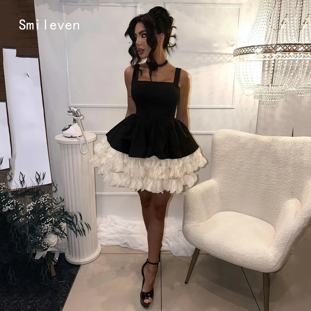 

Smileven Luxury 3D A Line Skirt Prom Dress Square Collar Party Gowns Appliques Flowers Velvet Occassion Dress Customized 2026