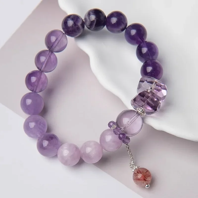 

Natural Nine Purple Fire Amethyst Bracelet, Women's Fashion Light Luxury Bracelet, Gift