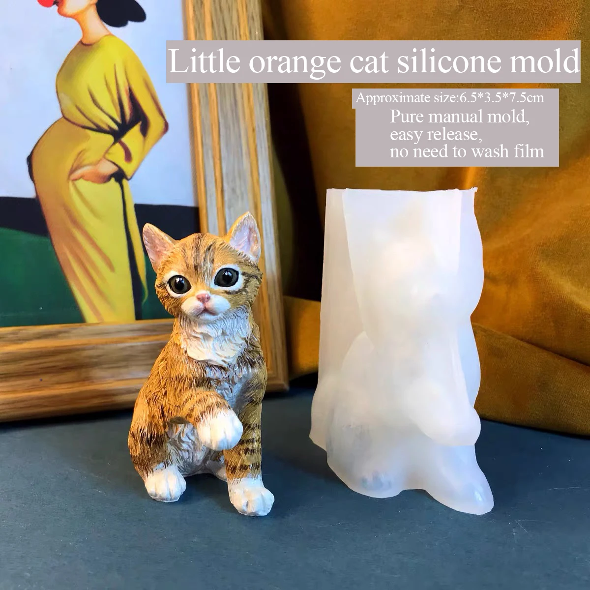 

Can Love Garden Orange Cat Mold, Drop Glue, Aromatherapy Plaster, Manual DIY, Three-Dimensional, Silicone Mill