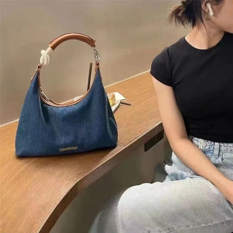 Children Messenger Bags Denim Armpit Bag for Women Tote Bag Fashionable Bucket Bags Mother Kids Bags for Girl Сумка Bolsos 2024