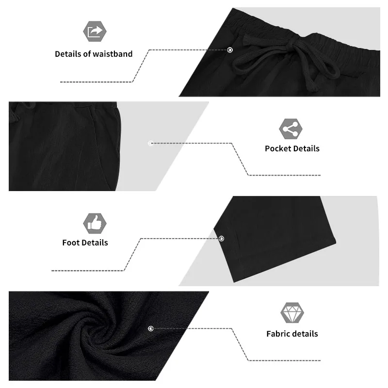 Sommerliche Herren-Leinenhose, Lässige Hawaiian-Hose mit Elastischem Kordelzug, Atmungsaktive Gerade Lange Hose mit Taschen für Alltag und Zuhause – Detail 17