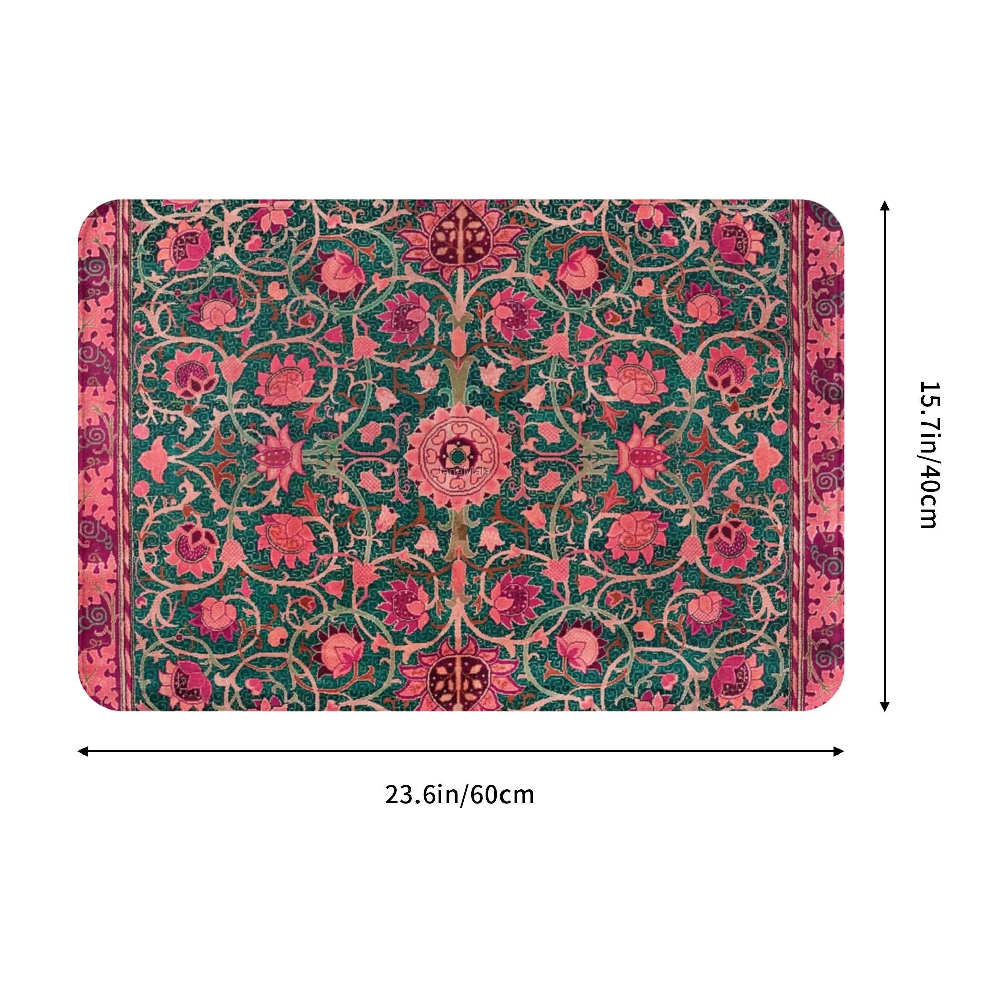 William Morris flower pattern Non-slip Doormat Floor Mat Absorbent Mat Carpet Rug for Kitchen Entrance Home Bedroom Footpad Mats