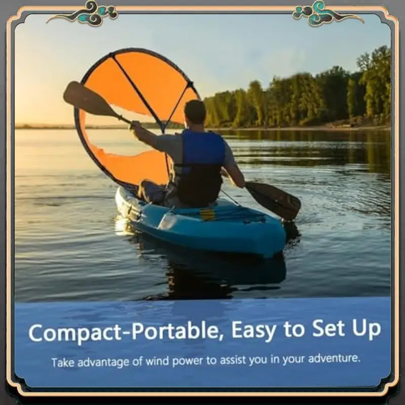 

Premium Kayak Sail Paddle, Downwind Sail Kit Kayak Downwind Sail Portable Folding Sail
