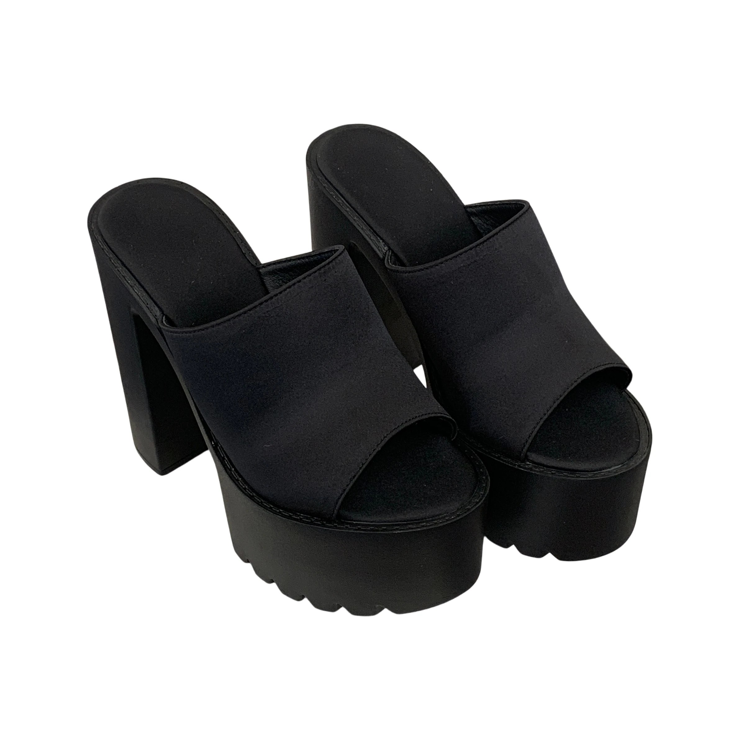 14cm Block Heels Sandals Woman Platform Shoes Black Heeled Sandals Size 34 Summer Chunky Shoes For Female