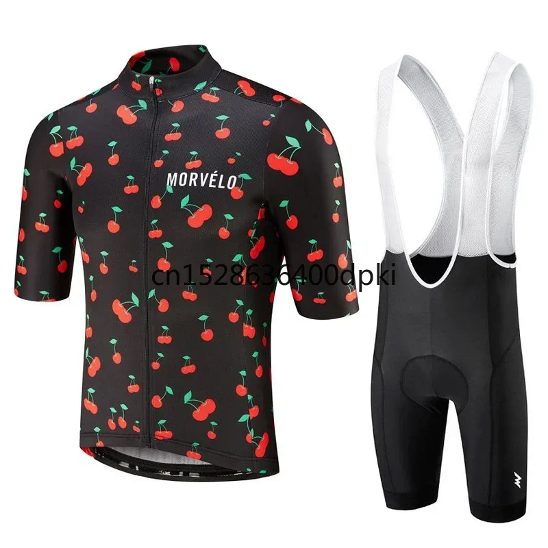 Morvelo 2025 Cycling Clothing Men Set Suit Summer Bike Clothing Breathable Anti-UV Bicycle Wear Short Sleeve Cycling Jersey Sets