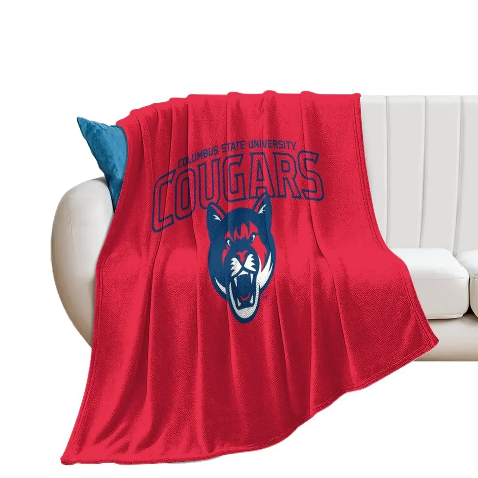 new Columbus State-Cougars Throw Blanket funny gift Moving Flannel Fabric Blankets