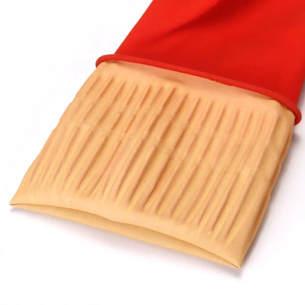 1 Pair Waterproof Heavy Duty Rubber Gloves Thick Extra Long Car Washing Gloves Chemical Resistant Acid Oil Resistant