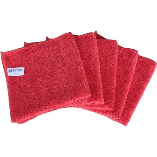 Intermop Microfiber Drying-Cleaning Cloth Thick Textured 40 X40 cm 5 Pcs Red