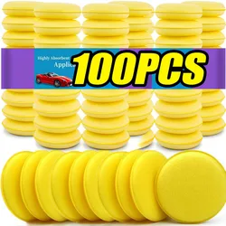 100/50Pcs High Density Car Waxing Polish Sponges Foam Applicator Pads Round Curing and Polishing Sponges Car Detailing Tools