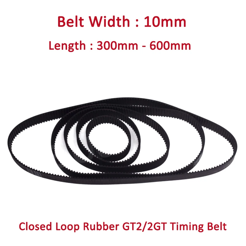 

1pcs 3D Printer GT2 Width 10mm Closed Loop Rubber 2GT Timing Belt 300/320/340/350/360/376/380/400/420/436/444/450/500/550/600mm