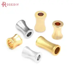 4x4MM 4x6MM 5x8MM 5x11MM Matte Gold Color Brass Cylinder Shape Bracelets Spacer Beads Jewelry Making Supplies Diy Findings