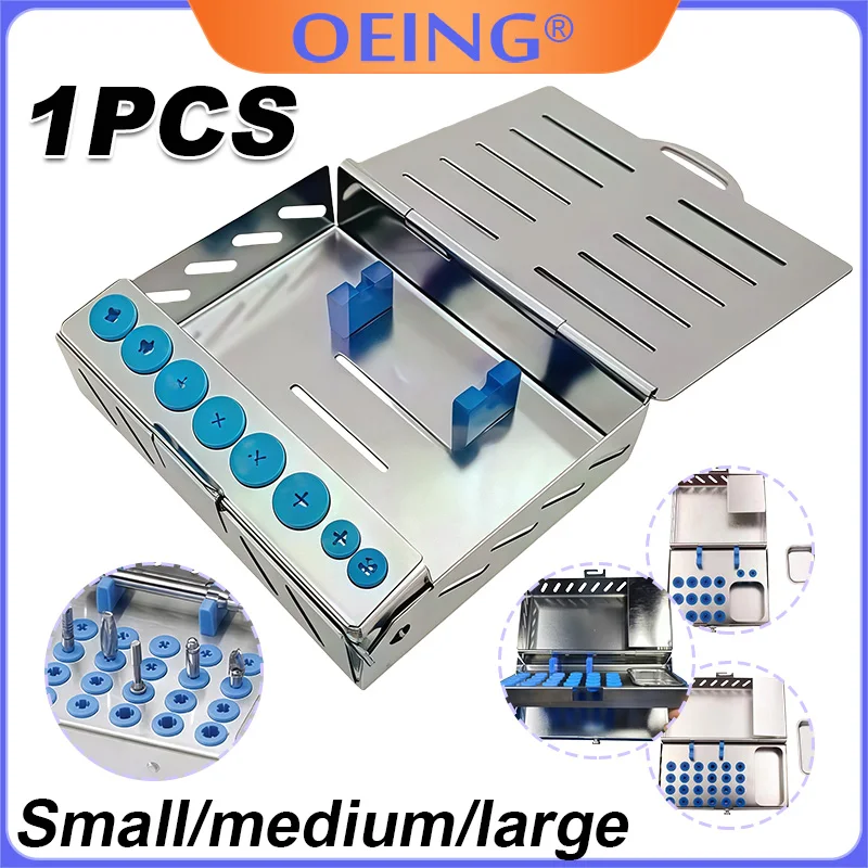 

Dental Screwdriver and Drill Bit Storage Case Stainless Steel Implant Instrument Sterilization Box Dental Instrument Tool Rack