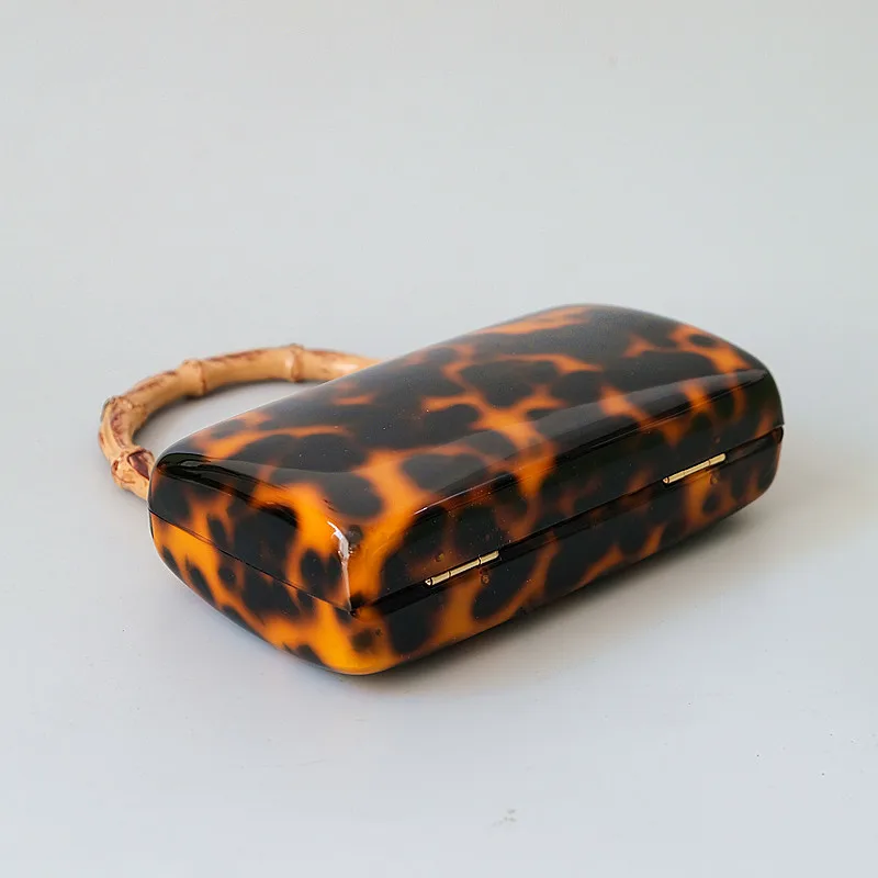 Neue Trendige Taschen Mode Damenhandtaschen Leopard Acryl Luxus Party Abendtasche Damen Lässige Stilvolle Henkel-Box-Clutch Geldbörse – Detail 9