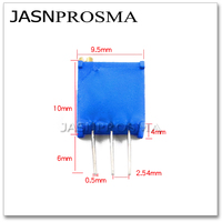 JASNPROSMA 100PCS 3296W 1K 2K 5K 102 202 502 OHM Long handle original trimpot Trimmer resistor 3296W-1-102LF Potentiometer