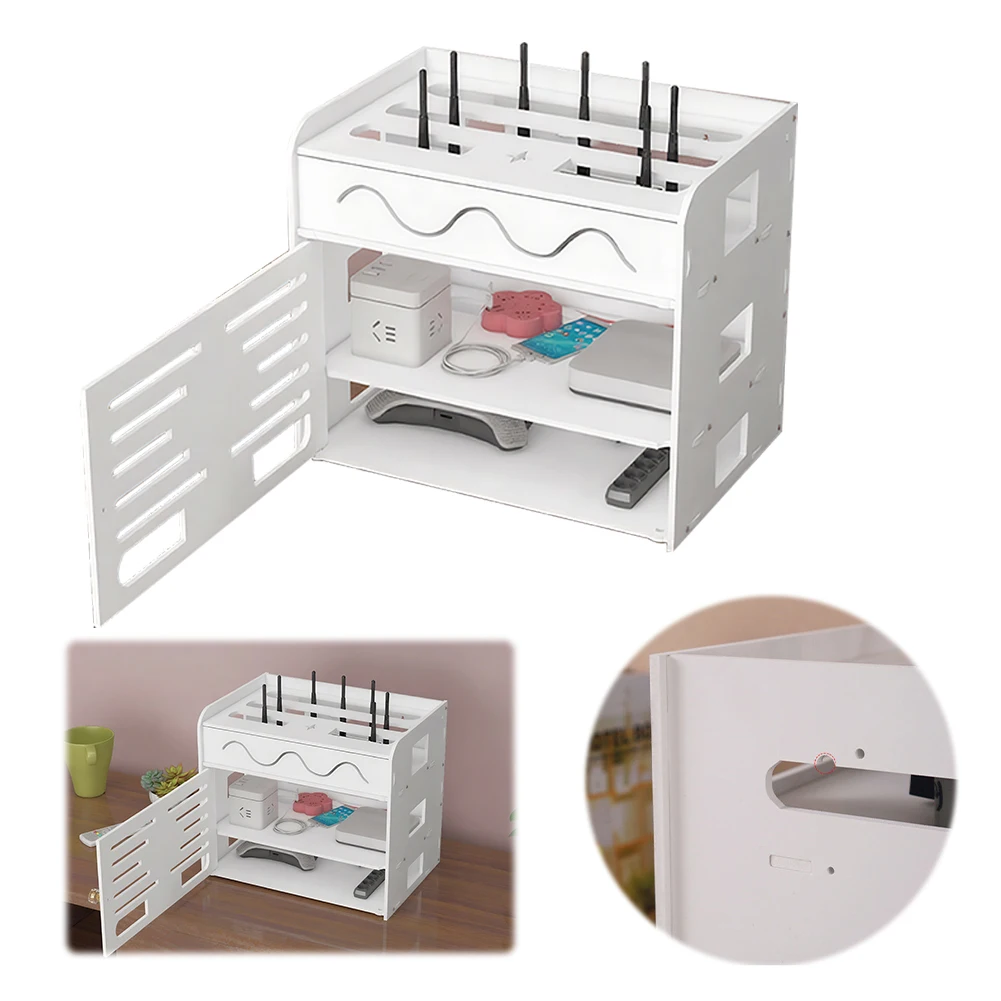 

Wireless Router Rack Wall Decoration Router Organizer Decorative WiFi Hider for Storage Routers Wires TV Set-Top Boxes