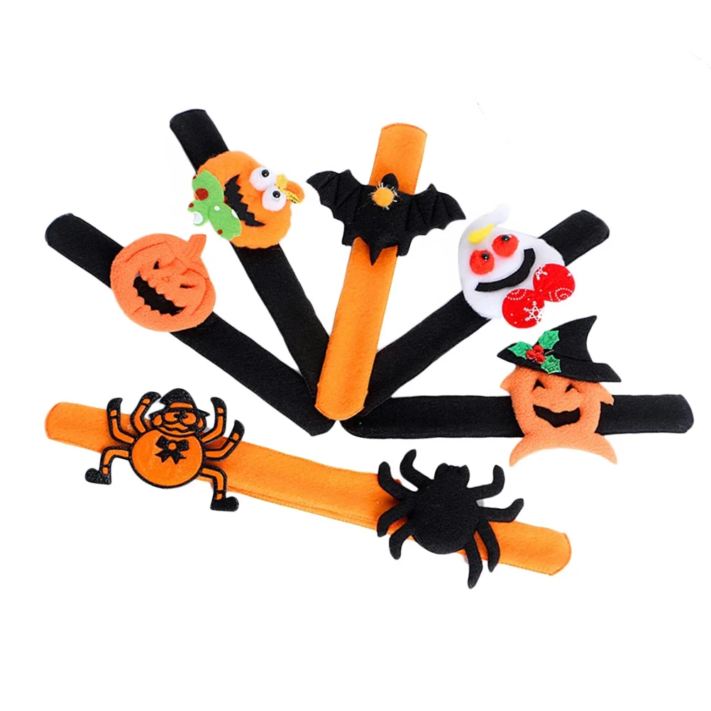 12 Pcs Bracelet Halloween Decorations Kids Mini Unicorns Figurines Slap Bracelets for