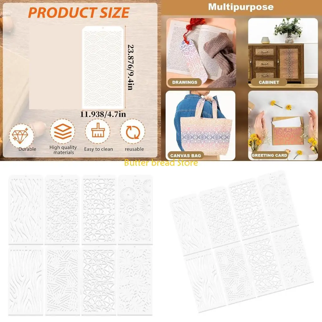 

W89C Precisions Cut Stencil Template Multipurpose For Wall Art Fabric Painting Craft