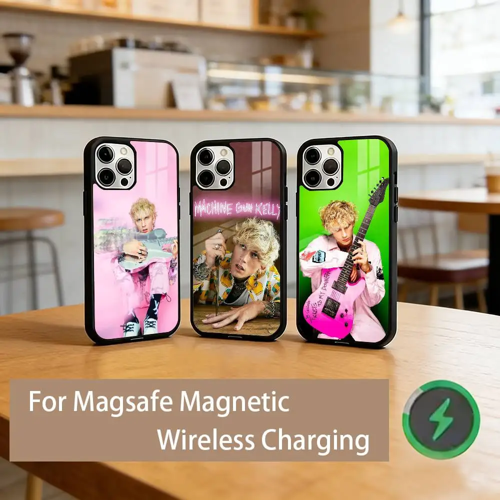

M-Machine Gun K-Kelly Rapper Phone Case For iPhone17,16,15,14,13,12,11 Plus,Pro Magnetic For Magsafe Wireless Charging
