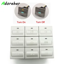 Silver Car LED BSM Power Light Spotlight Switch Button with Connection Wire for Ford Focus 2 mk2 2009 2010 2011