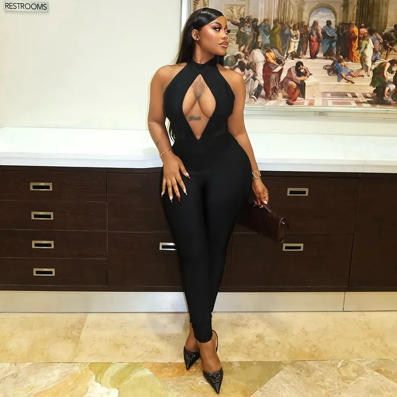 

Sporty One-Piece Suit for Women Casual Color Streetwear Long Jumpsuit Hollow out Design Fashionable And Unique