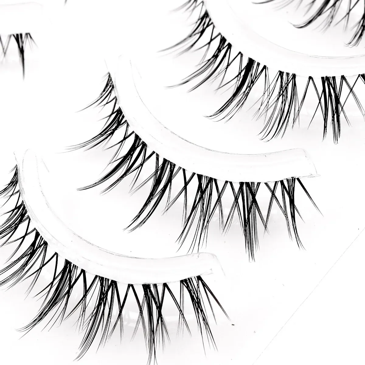 New 5 Pairs False Eyelash 3D Lashes Manga Clear Band Wispy Small Flame Under False Lashes Strip Natural Bottom Eyelashes Korean