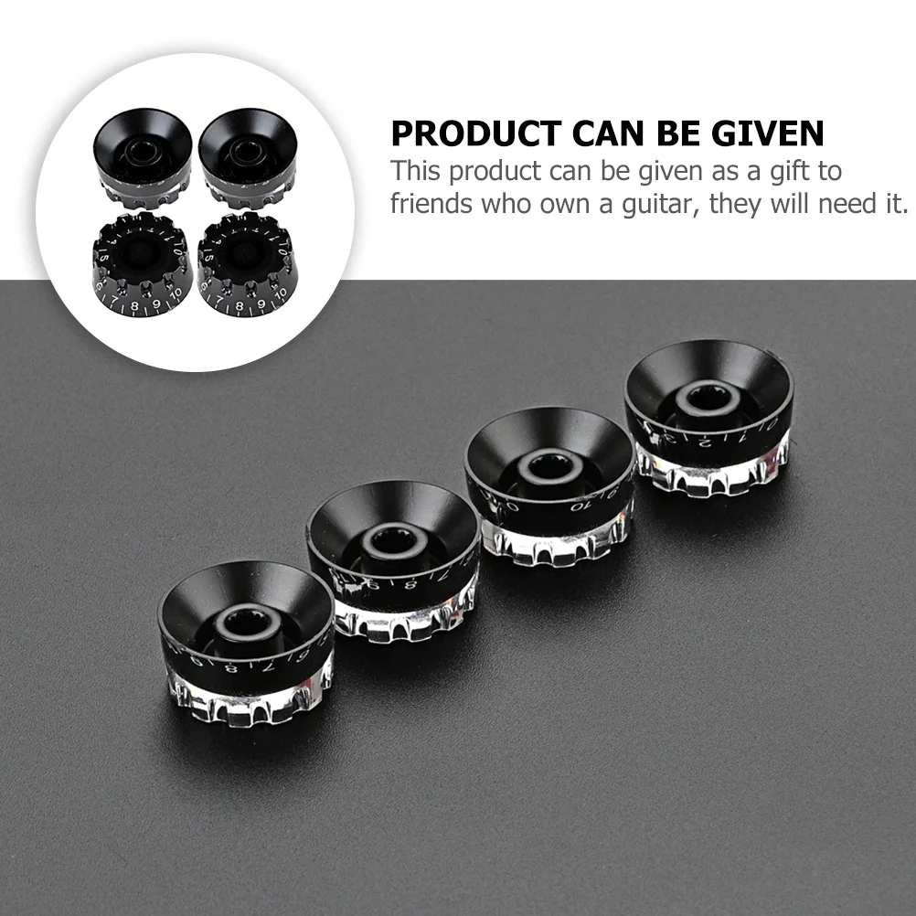 

4 Pcs Bass Volume Knobs Electric Guitar Accessories Parts Tone Replacement Control
