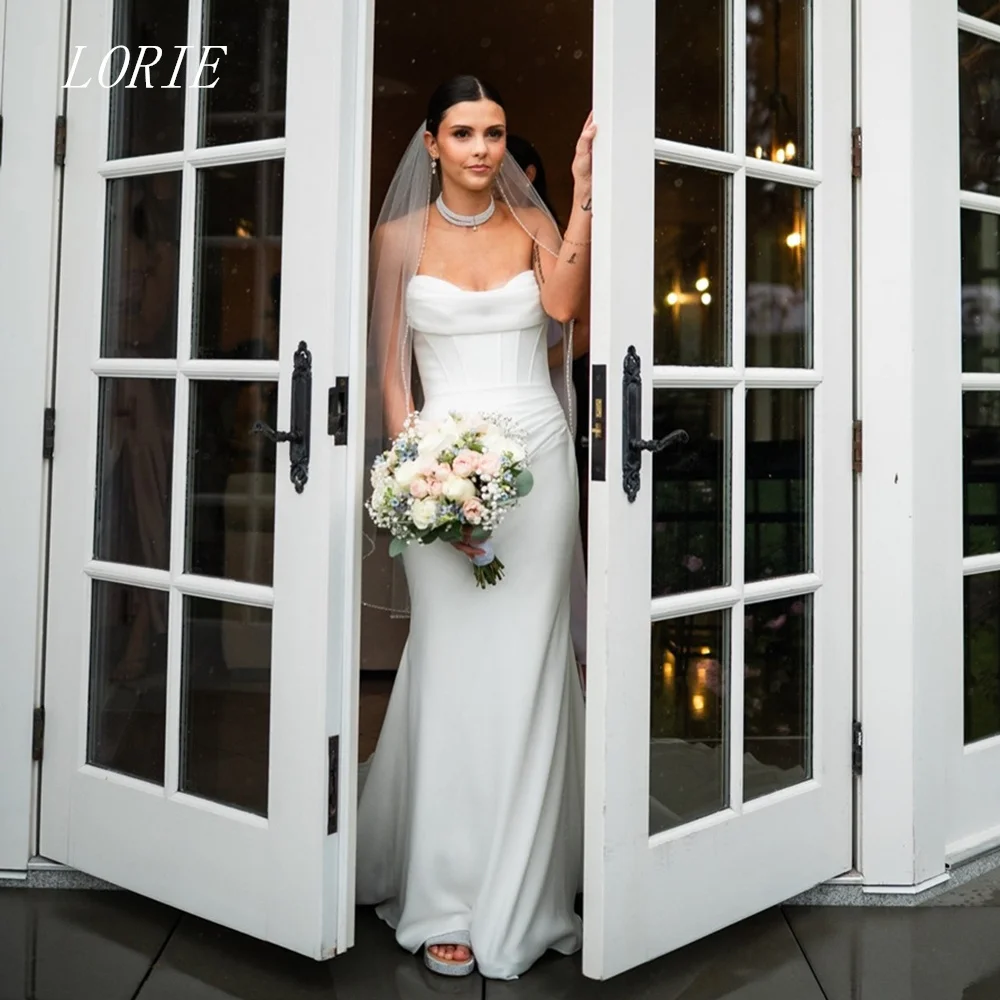 LORIE فاخر مشد حورية البحر فستان الزفاف التخلص على شكل قلب فساتين زفاف الخصر Cinching ثوب زفاف مخصص 2026