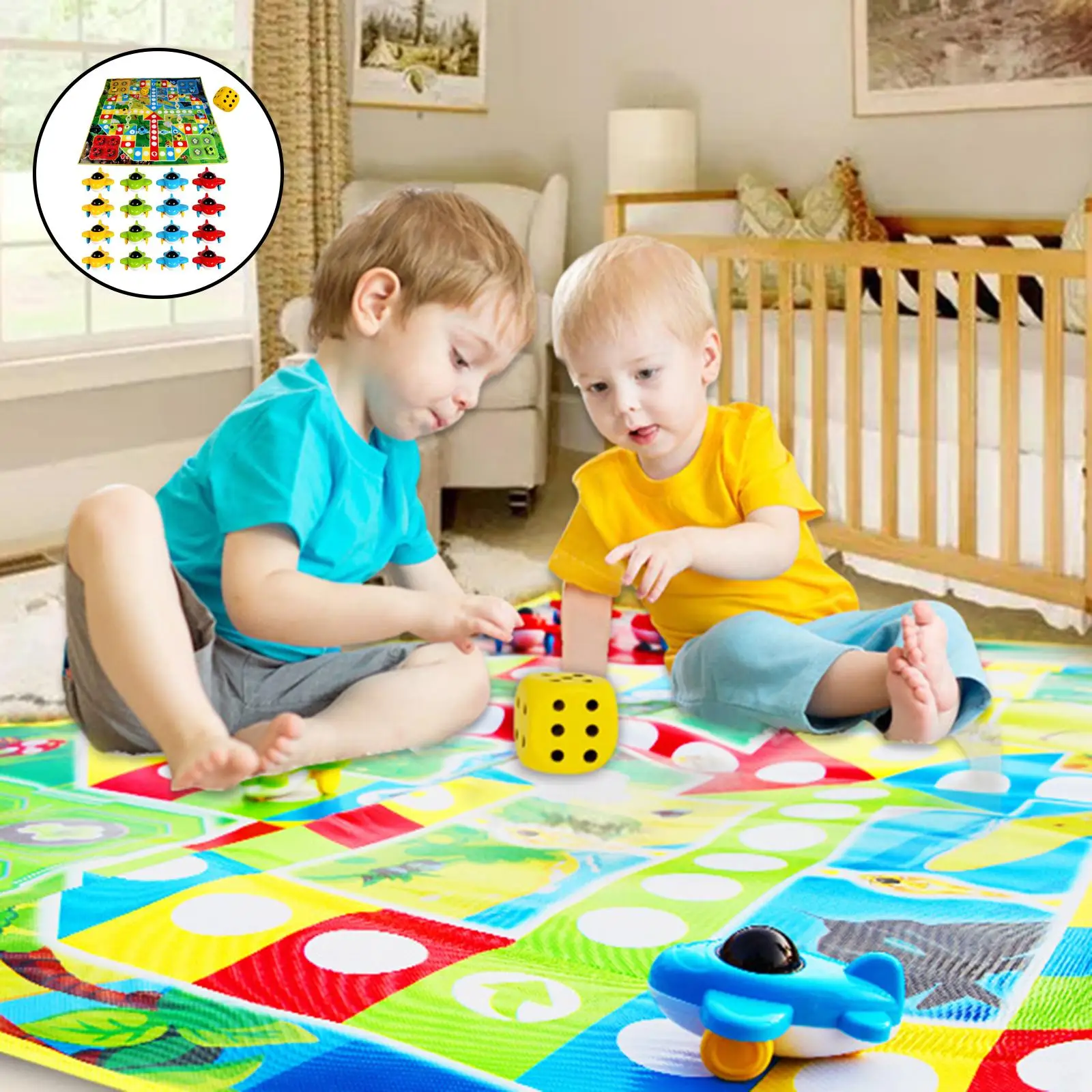 Foldable Flying Chess Carpet Early Education Toy Floor Mat Rug Board Game