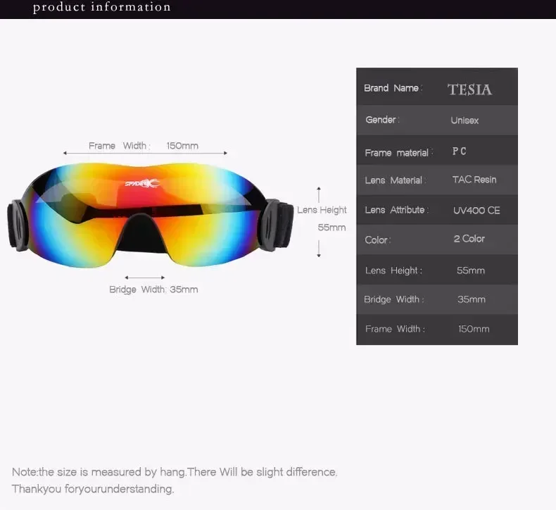 جديد بارد التزلج ظلة نظارات الرياضة ركوب الزجاج الأمامي نظارات النمط الأوروبي والأمريكي شعبية النظارات الشمسية نظارات الثلوج