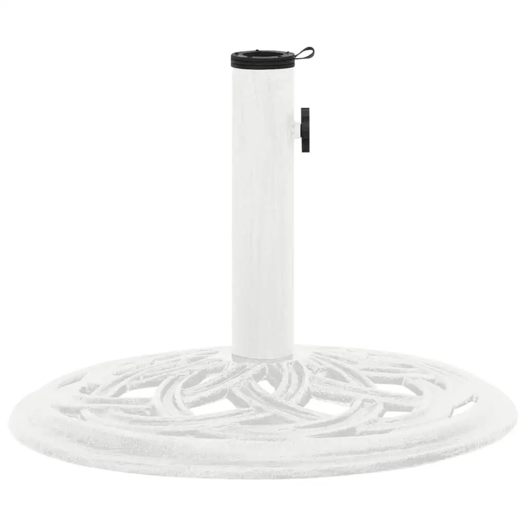 17.3x17.3x12.2 Inch White Cast Iron Umbrella Base for Stable Outdoor Support