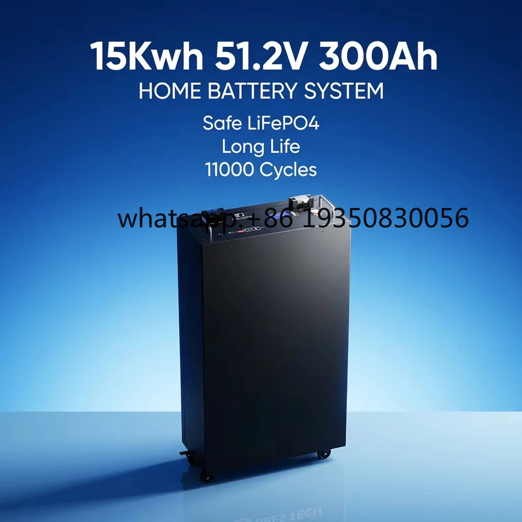 

11000+ Cycles 15KWh Battery Pack 51.2V 15kw Lithium Lifepo4 Battery 300Ah 314Ah 16KWh 48V Energy Storage Batteries Backup Power