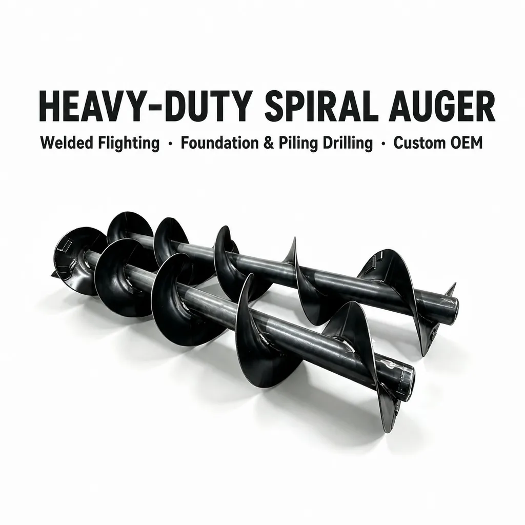 Factory OEM Large Diameter Heavy  Forged Steel Spline Auger Rod Gear Shaft for Piling Excavator Conveying Mining Screw Shaft