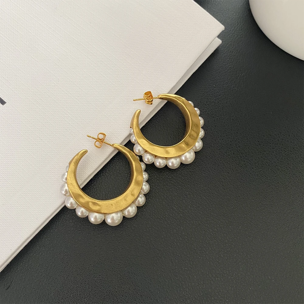 

Báthory Elizabeth 2024 New Fashion Designer Brand Vintage Gold Pearl Earrings Women Top Quality Luxury Jewelry Party