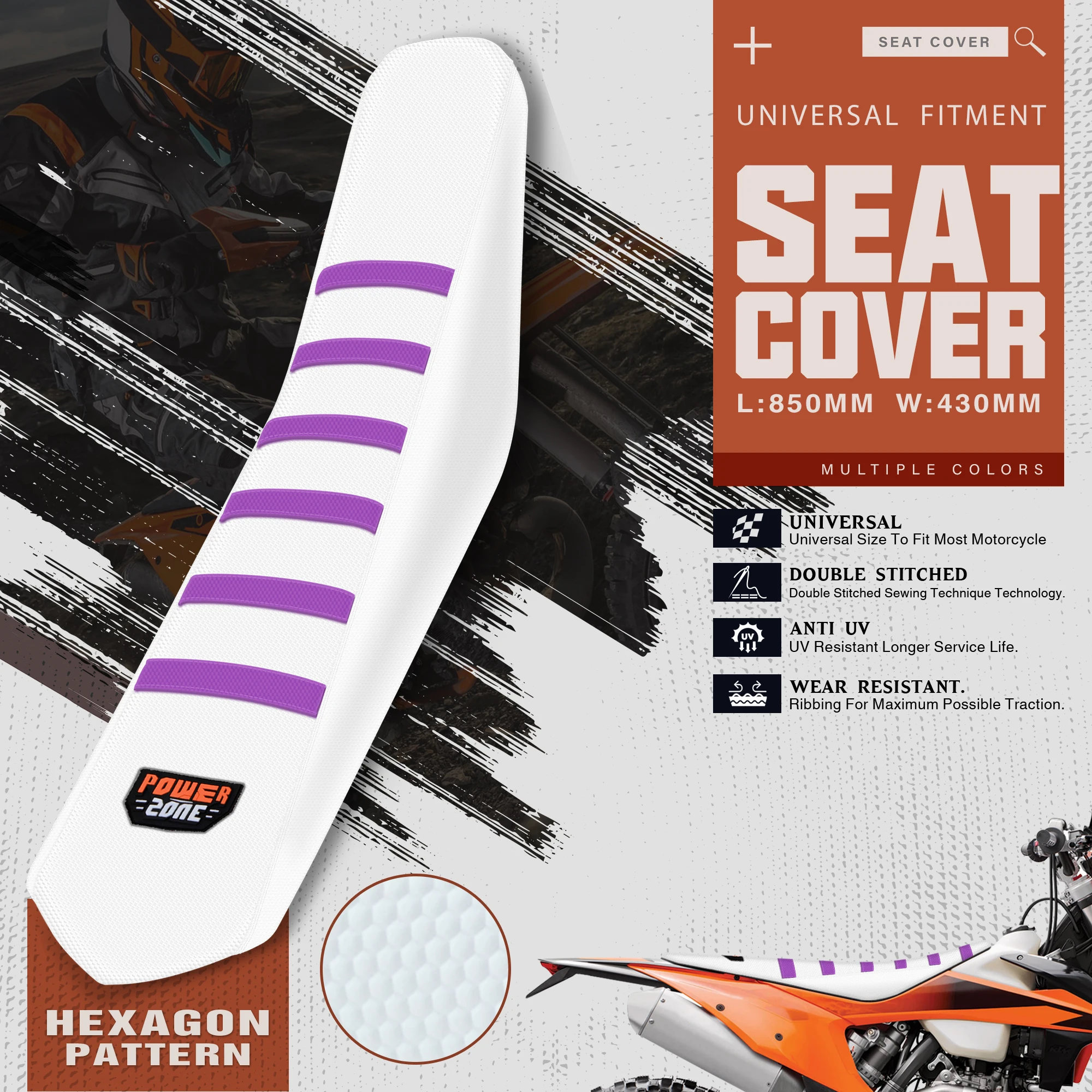 

Fewfuss чехлы на сиденья мотоцикла, нескользящие водонепроницаемые аксессуары для мотокросса для EXC TC CRF YZF, резиновые, нескользящие