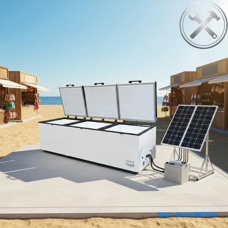 

Residential Commercial Solar Refrigerator 608L 698L 798L 1688L DC Solar Freezer with Solar Panel for Fish