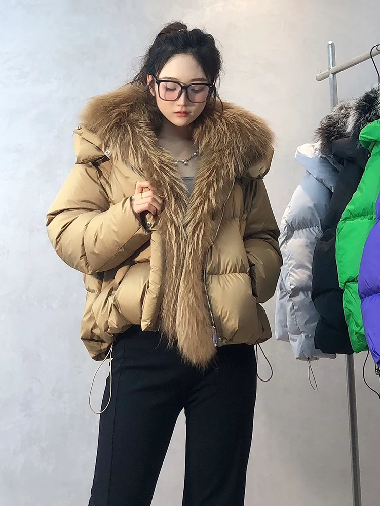 Winter Warm New Women Natural Fox Fur Collar Coat Goose Down Jacket Parkas Luxury Puffer Jackets Fashion Clothing