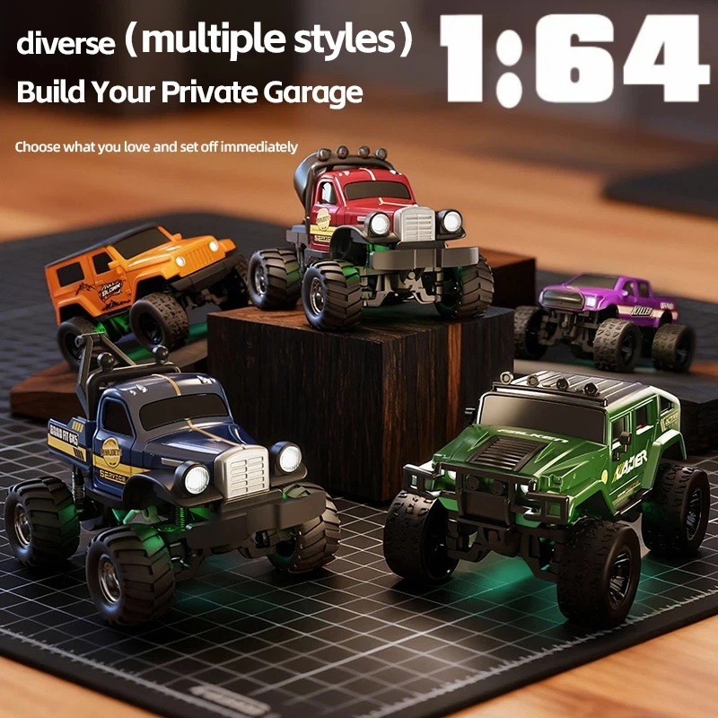 

В наличии: Новая миниатюрная машинка-вездеход 1:64 из сплава, 2.4G, на радиоуправлении, высокоскоростная, для дрифта, игрушка на пульте управления, подарок